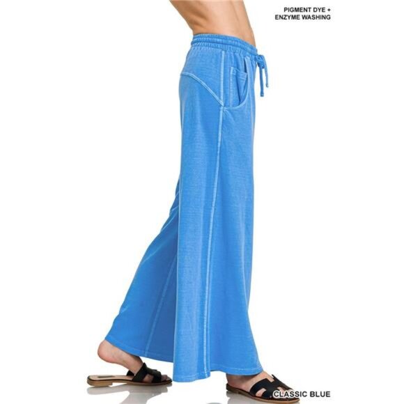 Zenana French Terry Pigment Dye & Enzyme Wash Pants - Picture 2 of 3